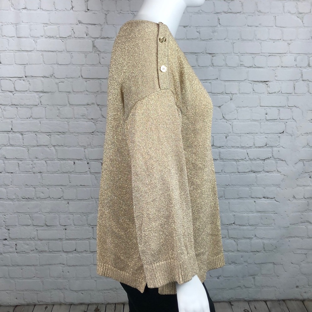 Calvin Klein Gold Metallic Sweater Size X-Large - Picture 4 of 6